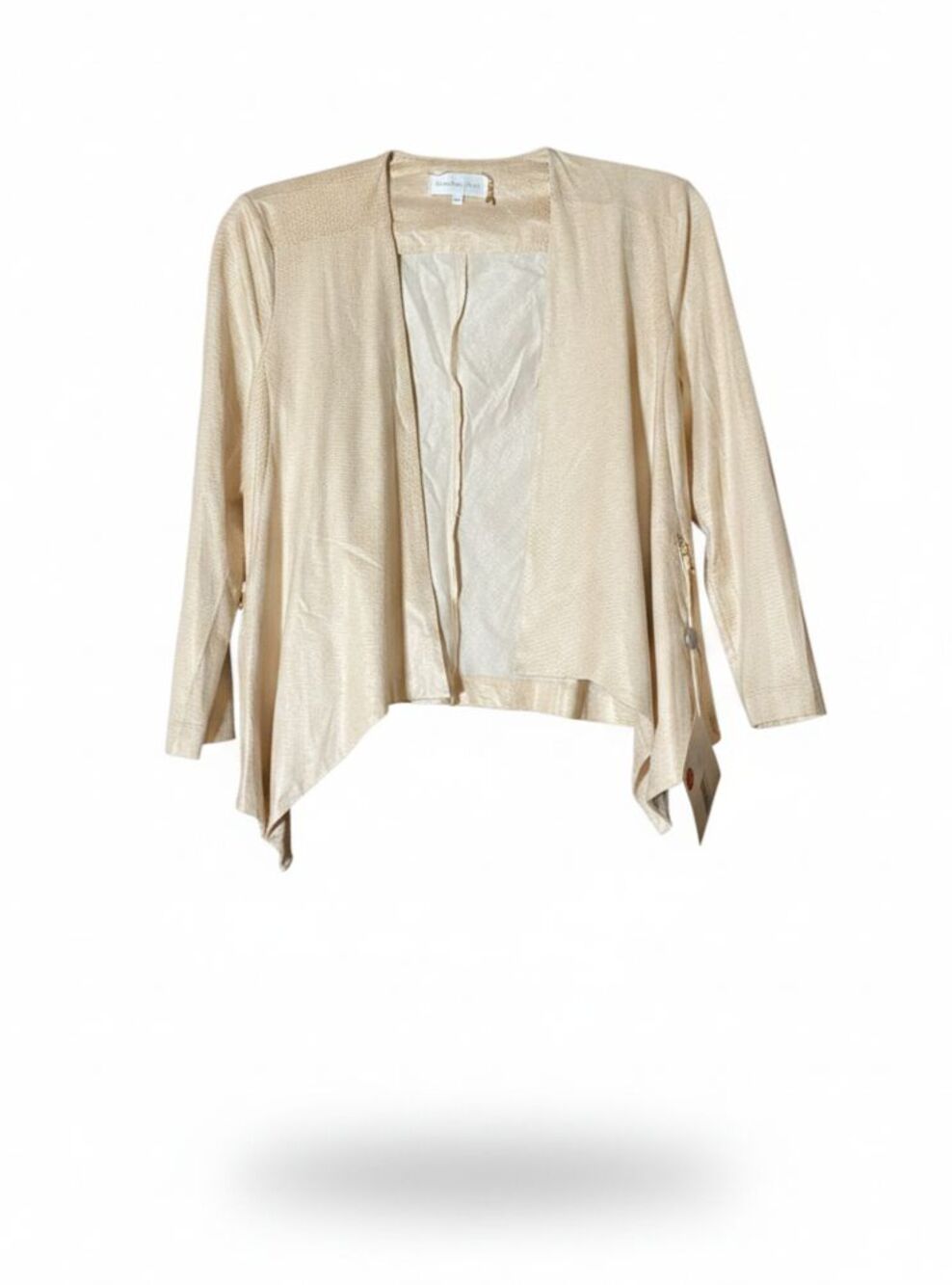 PATRIZIA PEPE Cream Cuban Sand Jacket Size 44 - 20" Length 12" Sleeve